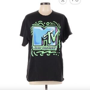 MTV Black Short Sleeve T-Shirt Size L